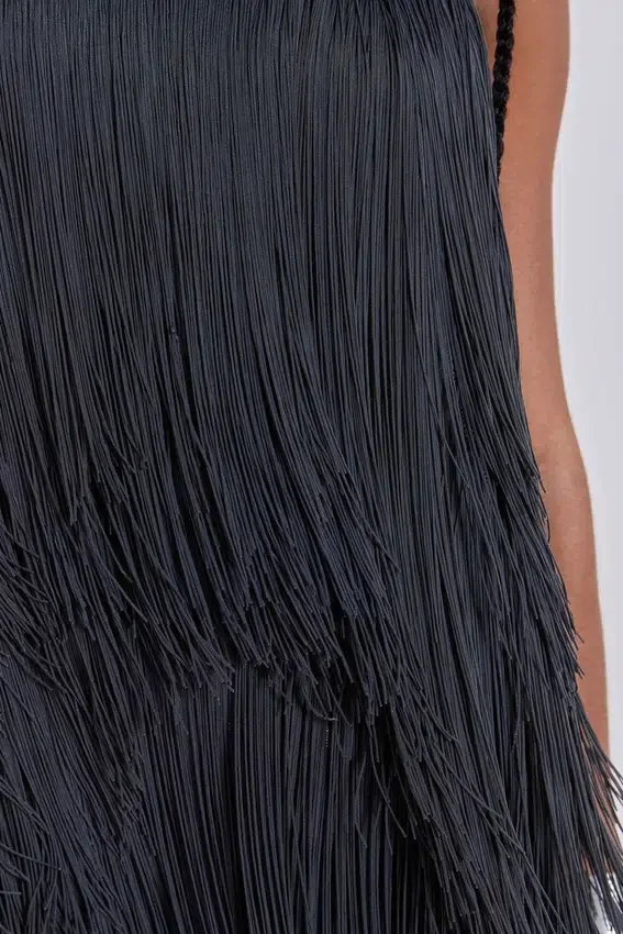 Vadra rückenfreies Minikleid mit Fransen