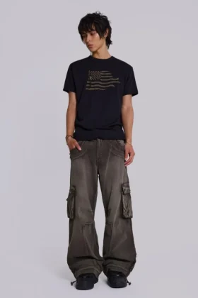 Verwaschene khakifarbene Trooper-Cargohose