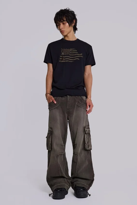 Verwaschene khakifarbene Trooper-Cargohose