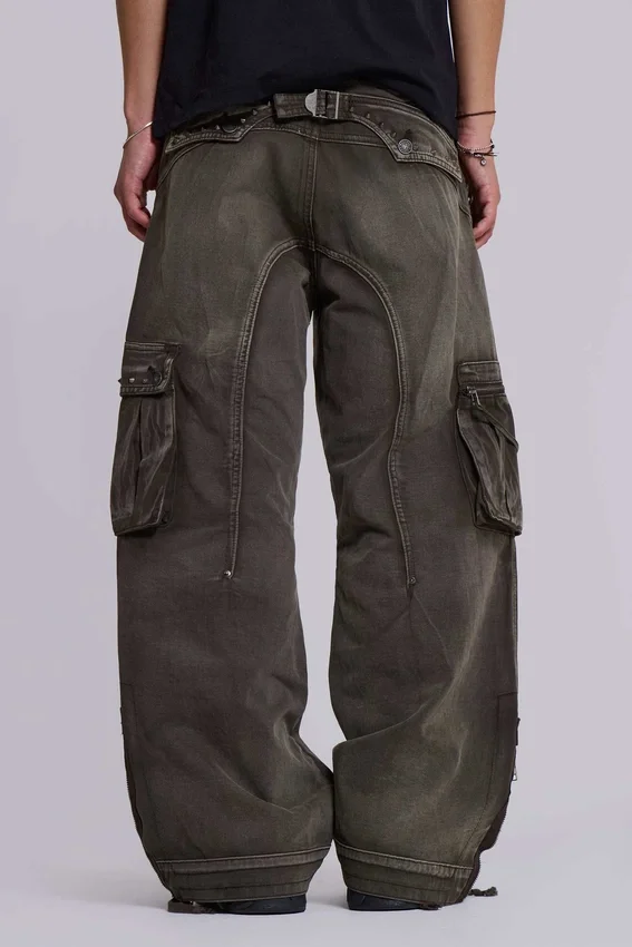 Verwaschene khakifarbene Trooper-Cargohose