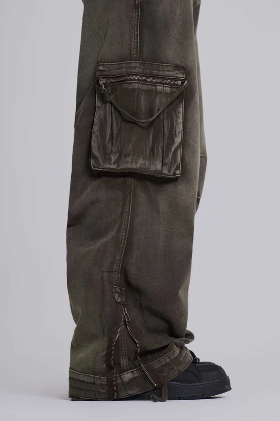 Verwaschene khakifarbene Trooper-Cargohose