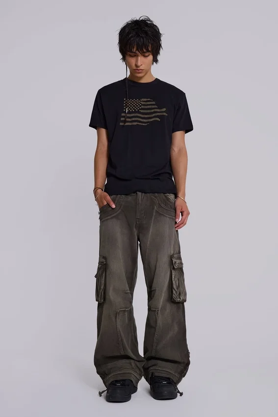Verwaschene khakifarbene Trooper-Cargohose