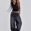 Verwaschene schwarze Colossus Jeans