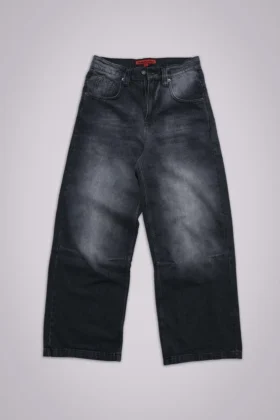 Verwaschene schwarze Colossus Jeans