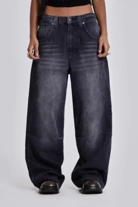 Verwaschene schwarze Colossus Jeans