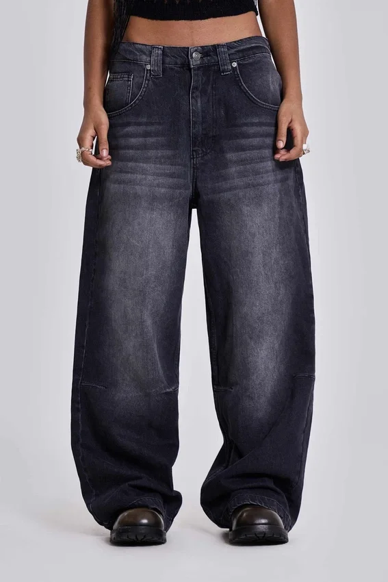 Verwaschene schwarze Colossus Jeans