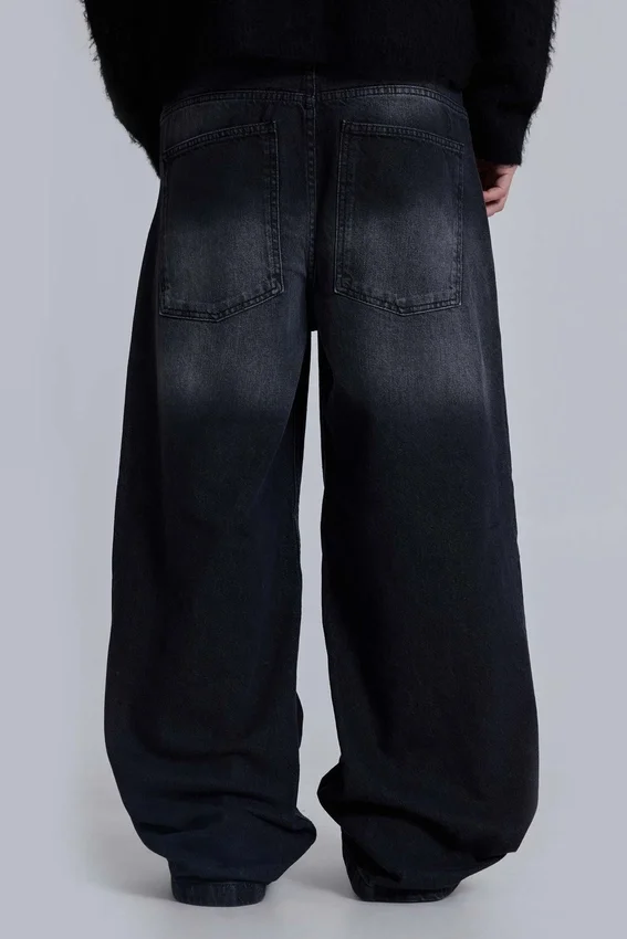 Verwaschene schwarze Colossus Jeans