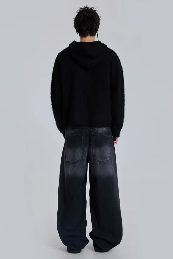 Verwaschene schwarze Colossus Jeans
