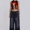 Verwaschene schwarze Colossus Jeans