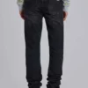 Verwaschene schwarze Drain-Jeans