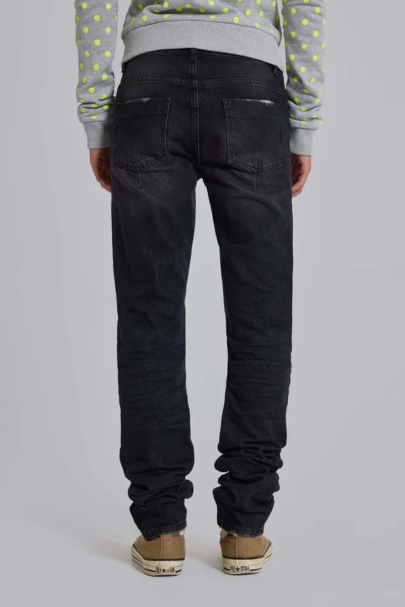 Verwaschene schwarze Drain-Jeans