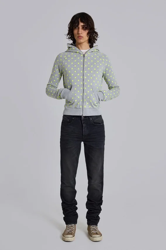 Verwaschene schwarze Drain-Jeans