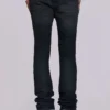 Verwaschene schwarze Drain-Jeans