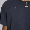 Verwaschenes schwarzes, kurzes Moth-T-Shirt