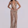 Vida – Rückenfreies Häkel-Maxikleid mit Muscheln
