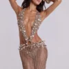 Vida – Rückenfreies Häkel-Maxikleid mit Muscheln