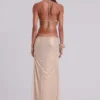 Vida rückenfreies Maxikleid in Gold