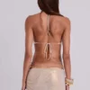 Vida rückenfreies Maxikleid in Gold