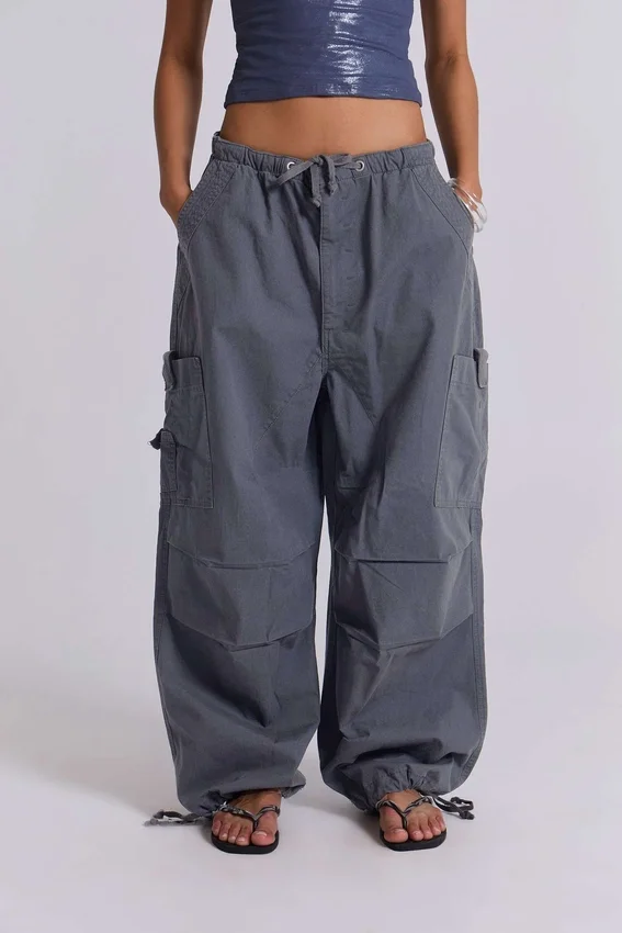 Vintage-graue Parachute-Cargohose