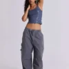 Vintage-graue Parachute-Cargohose