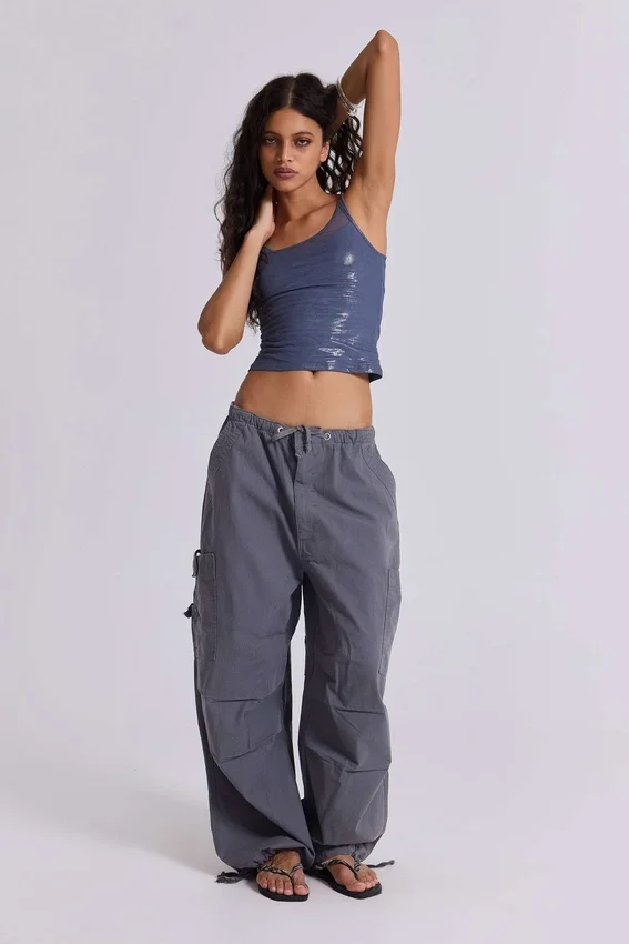 Vintage-graue Parachute-Cargohose
