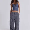 Vintage-graue Parachute-Cargohose