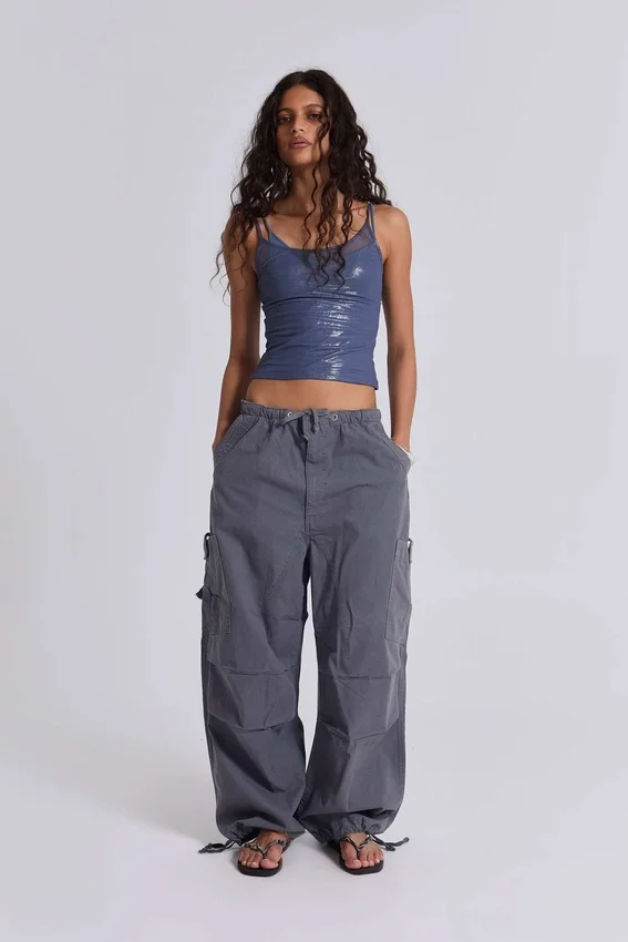 Vintage-graue Parachute-Cargohose