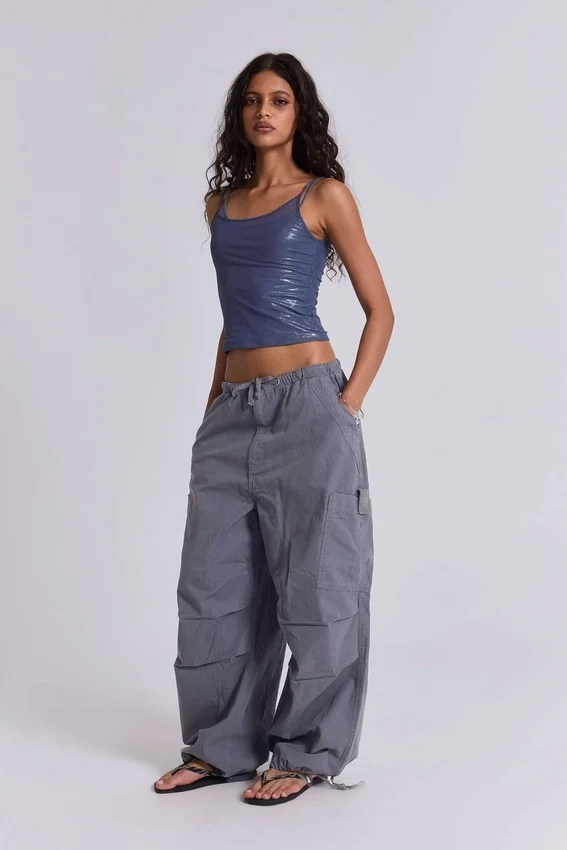 Vintage-graue Parachute-Cargohose
