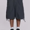 Vintage Grey Parachute Cargo-Shorts