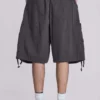 Vintage Grey Parachute Cargo-Shorts