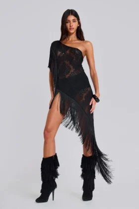 Vivienne-Kleid mit Spitzenfransen