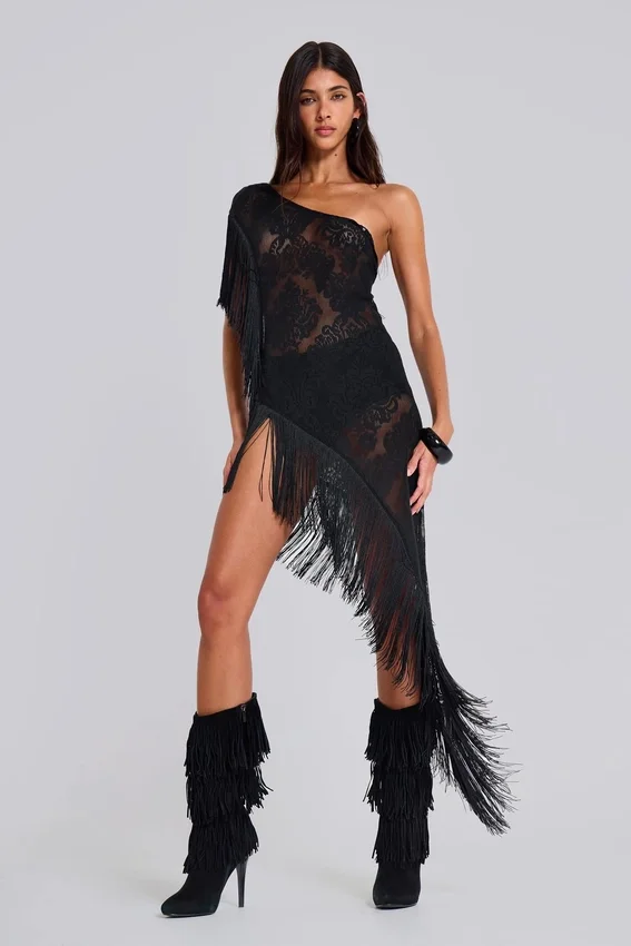 Vivienne-Kleid mit Spitzenfransen