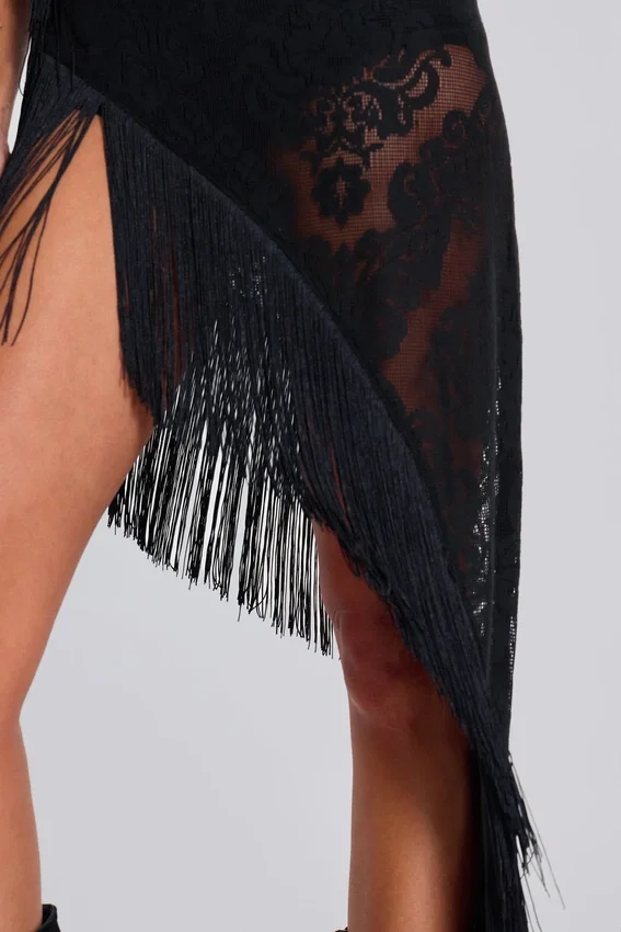 Vivienne-Kleid mit Spitzenfransen