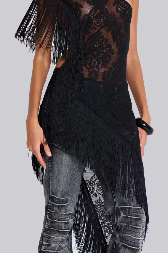 Vivienne-Kleid mit Spitzenfransen