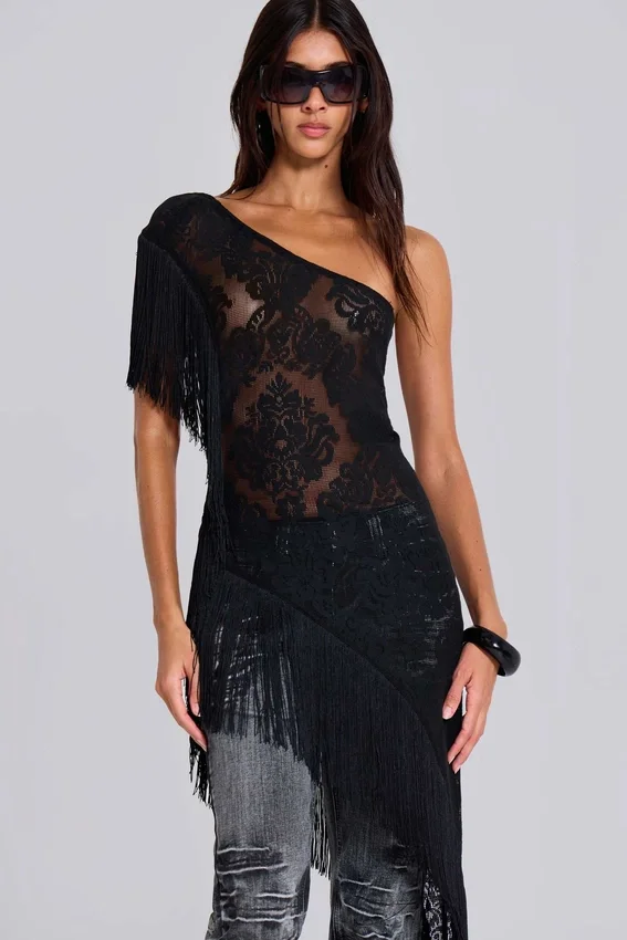 Vivienne-Kleid mit Spitzenfransen