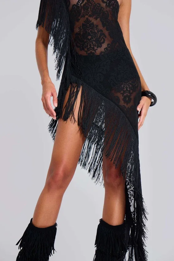 Vivienne-Kleid mit Spitzenfransen