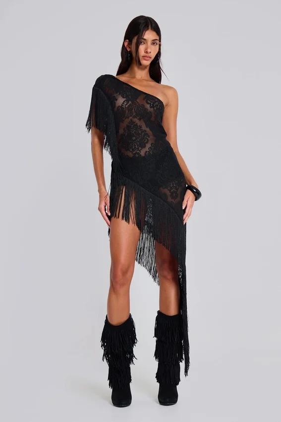Vivienne-Kleid mit Spitzenfransen