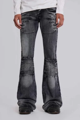 Washed Black Drift Bootcut-Jeans