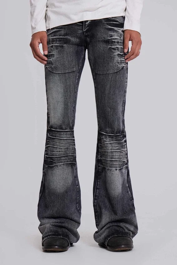 Washed Black Drift Bootcut-Jeans