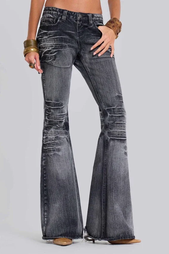 Washed Black Drift Bootcut-Jeans