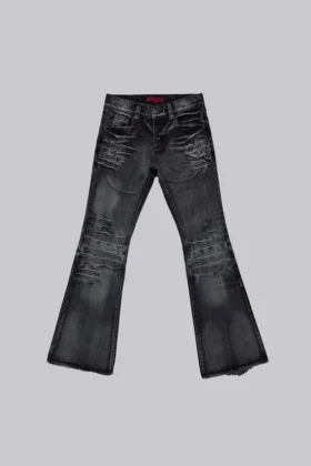 Washed Black Drift Bootcut-Jeans