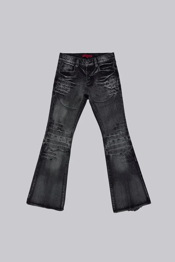 Washed Black Drift Bootcut-Jeans