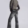 Washed Black Drift Bootcut-Jeans
