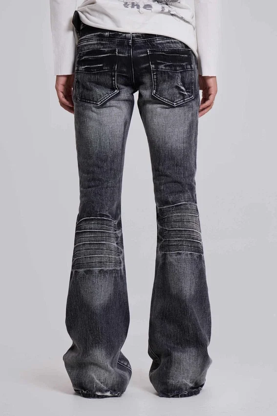 Washed Black Drift Bootcut-Jeans