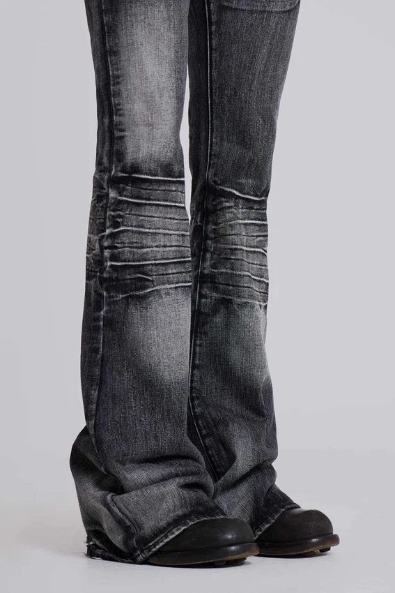 Washed Black Drift Bootcut-Jeans