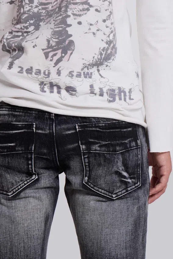 Washed Black Drift Bootcut-Jeans