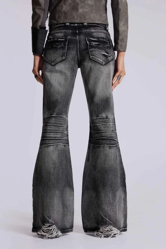 Washed Black Drift Bootcut-Jeans
