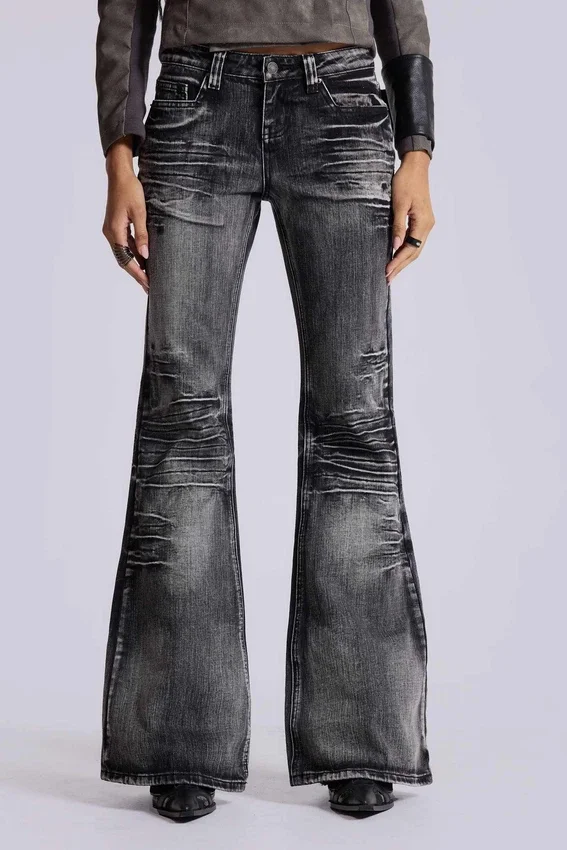 Washed Black Drift Bootcut-Jeans