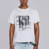 Weißes, bedrucktes, kurzes T-Shirt