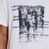 Weißes, bedrucktes, kurzes T-Shirt